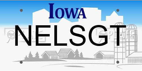 NELSGT Iowa License Plate