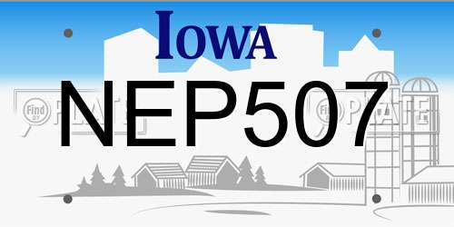 NEP507 Iowa License Plate