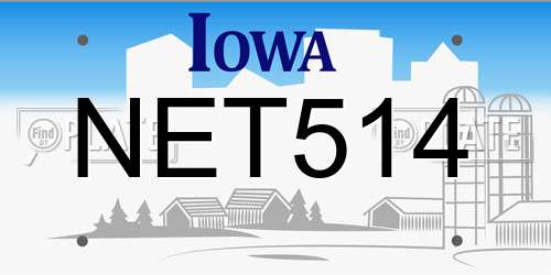 NET514 Iowa License Plate