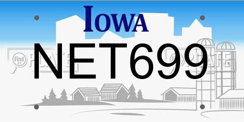 NET699 Iowa License Plate