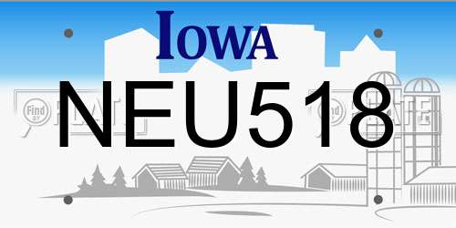 NEU518 Iowa License Plate