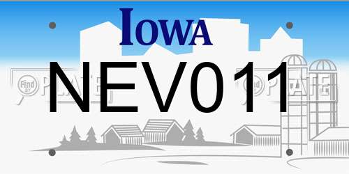 NEV011 Iowa License Plate