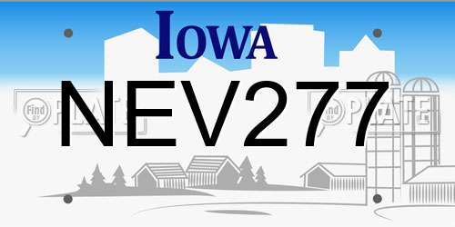 NEV277 Iowa License Plate