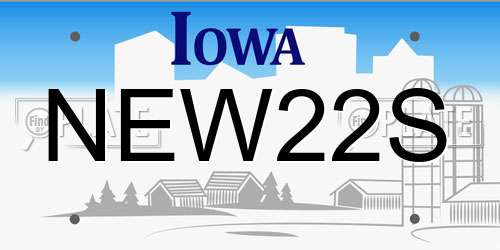 NEW22S Iowa License Plate