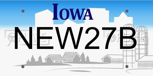 NEW27B Iowa License Plate