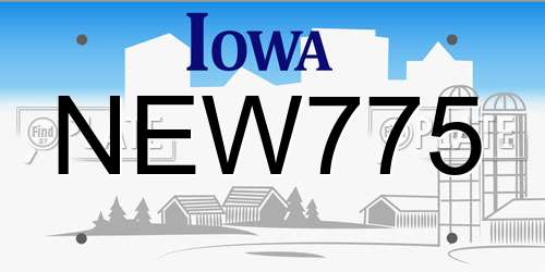 NEW775 Iowa License Plate