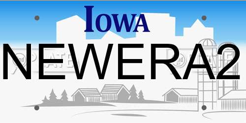 NEWERA2 Iowa License Plate