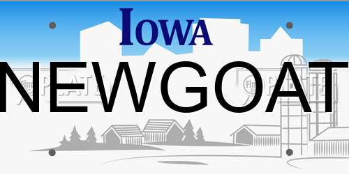 NEWGOAT Iowa License Plate