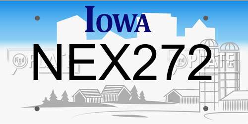 NEX272 Iowa License Plate