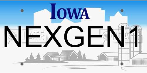 NEXGEN1 Iowa License Plate