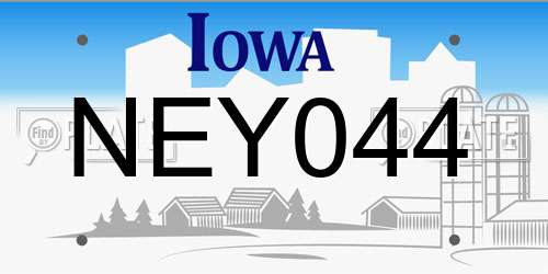 NEY044 Iowa License Plate