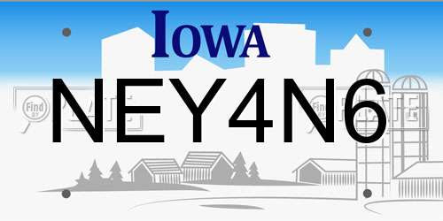 NEY4N6 Iowa License Plate