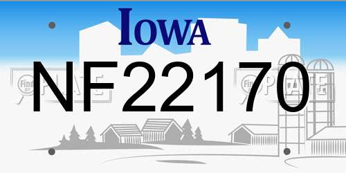 NF22170 Iowa License Plate