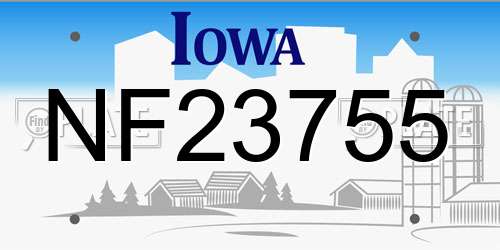 NF23755 Iowa License Plate