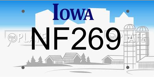NF269 Iowa License Plate