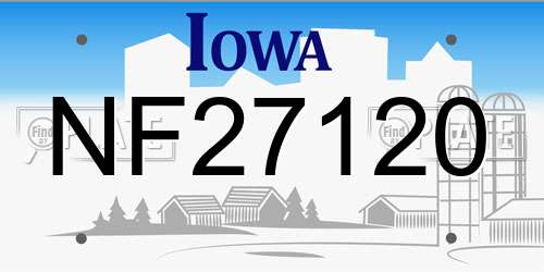 NF27120 Iowa License Plate