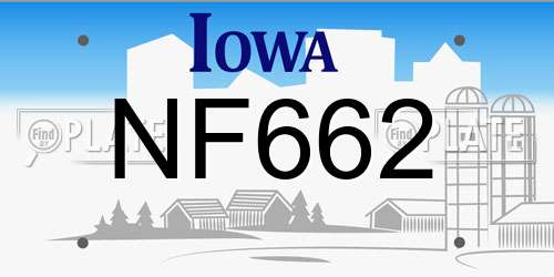 NF662 Iowa License Plate