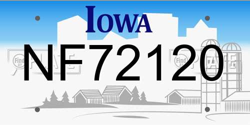 NF72120 Iowa License Plate