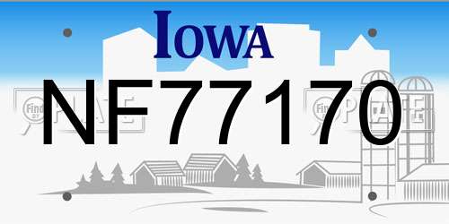 NF77170 Iowa License Plate