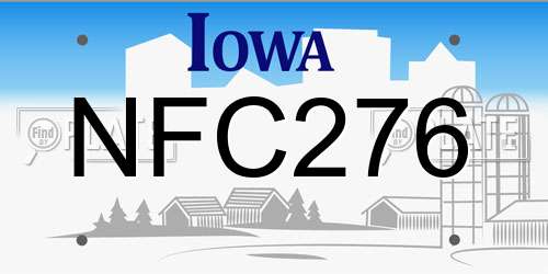 NFC276 Iowa License Plate