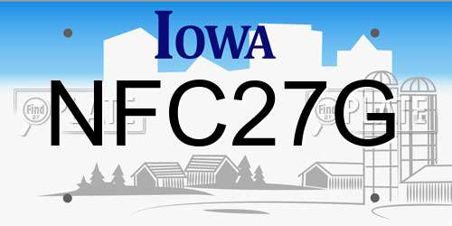 NFC27G Iowa License Plate