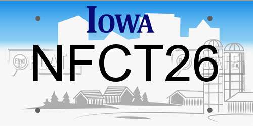 NFCT26 Iowa License Plate