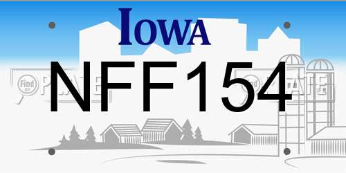 NFF154 Iowa License Plate
