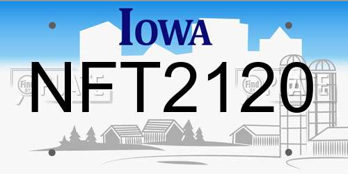 NFT2120 Iowa License Plate