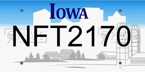 NFT2170 Iowa License Plate