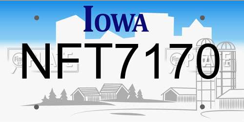 NFT7170 Iowa License Plate