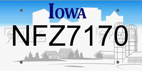 NFZ7170 Iowa License Plate