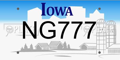 NG777 Iowa License Plate