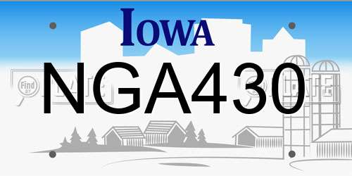 NGA430 Iowa License Plate