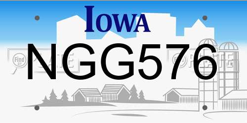 NGG576 Iowa License Plate