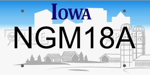 NGM18A Iowa License Plate