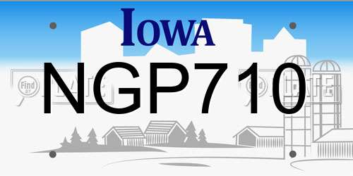 NGP710 Iowa License Plate