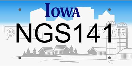 NGS141 Iowa License Plate