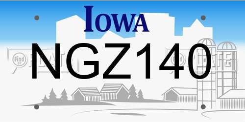 NGZ140 Iowa License Plate