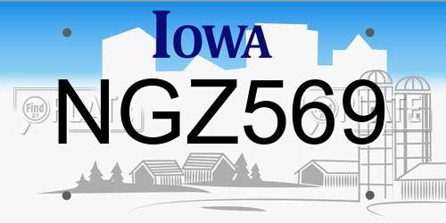 NGZ569 Iowa License Plate