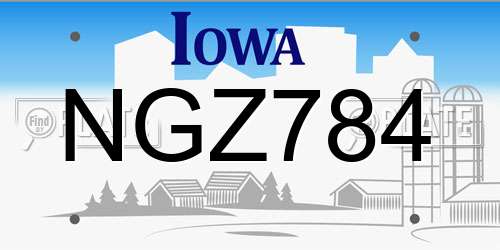 NGZ784 Iowa License Plate