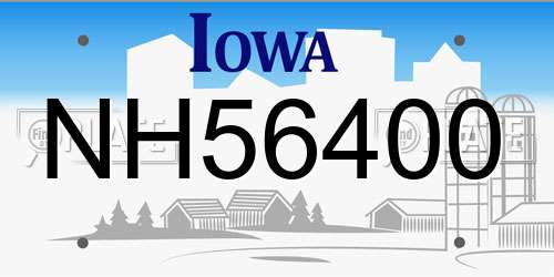NH56400 Iowa License Plate