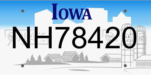 NH78420 Iowa License Plate