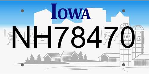 NH78470 Iowa License Plate