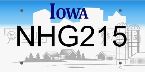 NHG215 Iowa License Plate
