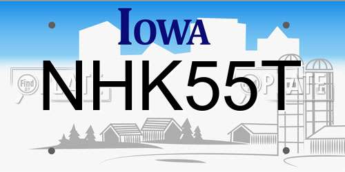 NHK55T Iowa License Plate