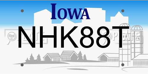 NHK88T Iowa License Plate