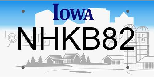 NHKB82 Iowa License Plate