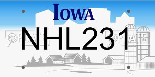 NHL231 Iowa License Plate