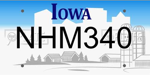 NHM340 Iowa License Plate