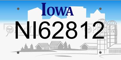NI62812 Iowa License Plate